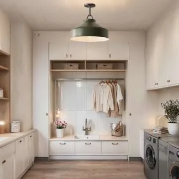 Generic Flexillum Living Room Flush Mount 16, Sleek Design, Angular Details, Hardwired, Dimmer Switch Compatible, Ceiling Lamps for Living Room, 16"" Dia x 13.5"" H (Black Pole-Olive)