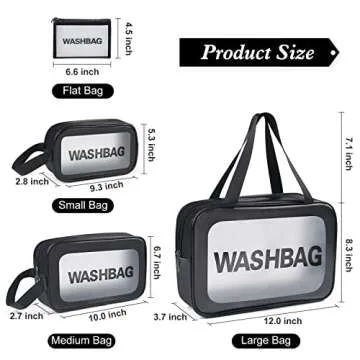 YuanCheng 4pcs Waterproof Toiletry Bags for All Travelers
