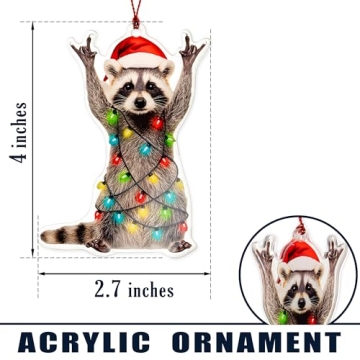 Funny Raccoon Christmas Ornament – Quirky Holiday Decor