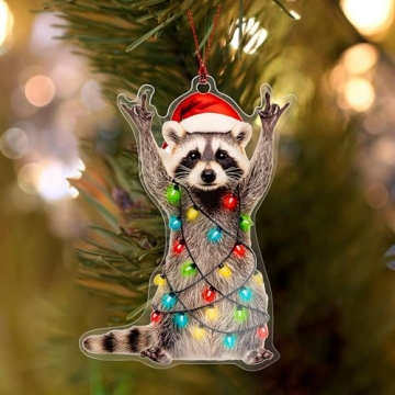 Hilarious Racoon Christmas Ornament for Animal Lovers