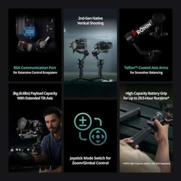 DJI RS 4, 3-Axis Gimbal Stabilizer for DSLR and Mirrorless Cameras Canon/Sony/Panasonic/Nikon/Fujifi...