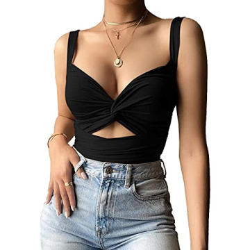 Trendy Deep V Neck Wrap Crop Top for Women