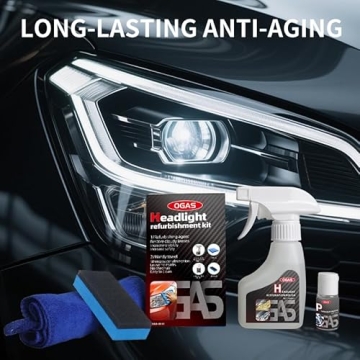 Biaoyun Professional Headlight Restoration Kit for Clear Lenses