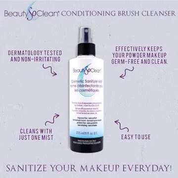 Beautysoclean Cosmetic Sanitizer Mist - (8.0 oz.) Makeup Sanitizing Spray for Powder-based Makeup Palettes & Pressed Cream Foundations, Bronzers, Concealers, Blushes, Eyeshadows.