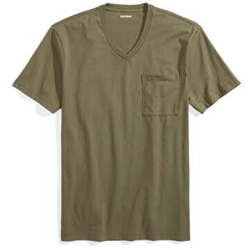 Goodthreads Men's Slim-Fit Short-Sleeve Cotton V-Neck T-Shirt (Available in Tall), Olive, XX-Large