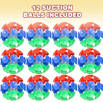 ArtCreativity Suction Ball Toys for Kids Set of 12