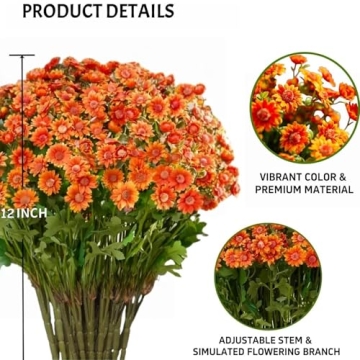 Funsdecor UV Resistant Artificial Sunset Mums for Home Decor