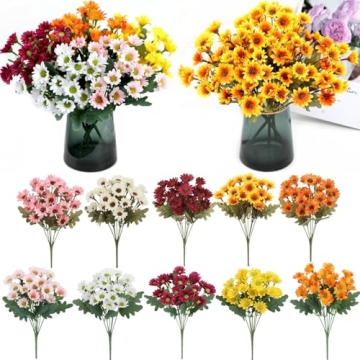 Funsdecor UV Resistant Artificial Sunset Mums for Home Decor