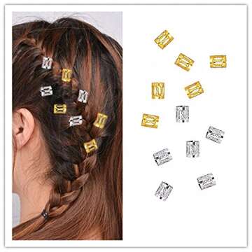 120 PCS Aluminum Hair Coil Dreadlocks Hair Braid Rings Hair Braiding Cuffs as Hair Accessory