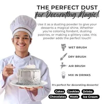 Bulk Silver Edible Glitter for Drinks & Cakes - 20g