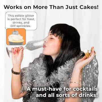 Bulk Silver Edible Glitter for Drinks & Cakes - 20g