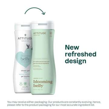 ATTITUDE Pregnancy pH-Balanced Body Wash, EWG Verified, Dermatologically Tested, Plant and Mineral-B...