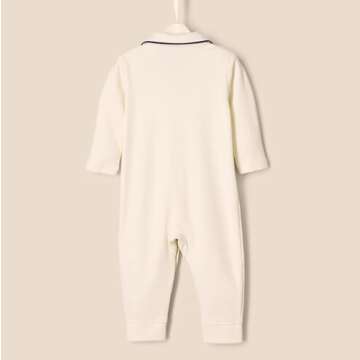 Amazon Essentials x Sofia Grainge Unisex Babies' Sleep and Play Bodysuit, Pack of 2, Ivory/Navy, 3-6 Months