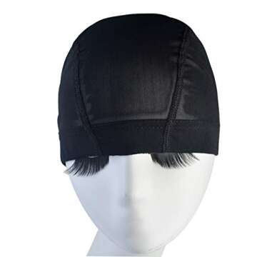 Tayfremn 12pcs Dome Caps, Mesh Dome Wig Cap Black Elastic Wig Caps Stretchable Spandex Dome Caps Breathable Nylon Light Hair Mesh Net for Men Women Wigs Making