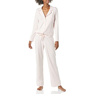 Women’s Cotton Modal Long-Sleeve Pajama Set in Pale Pink