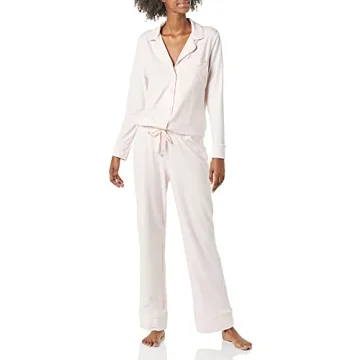 Women’s Cotton Modal Long-Sleeve Pajama Set in Pale Pink