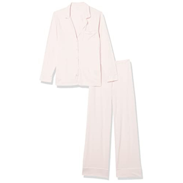 Women’s Cotton Modal Long-Sleeve Pajama Set in Pale Pink