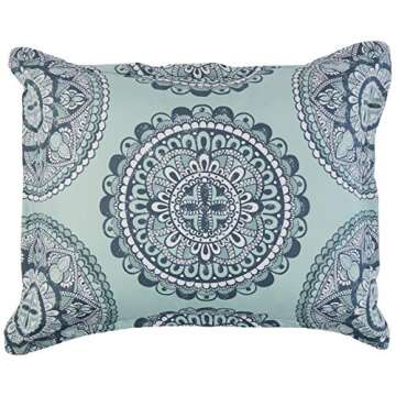 Amazon Basics Queen Comforter Set, Soft Microfiber, Machine Washable, Sea Foam Medallion, 10-Piece