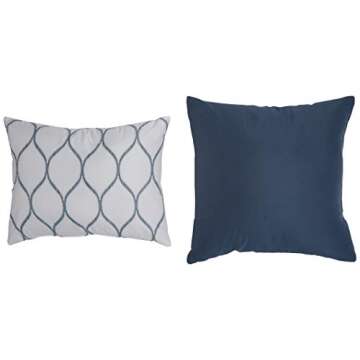 Amazon Basics Queen Comforter Set, Soft Microfiber, Machine Washable, Sea Foam Medallion, 10-Piece