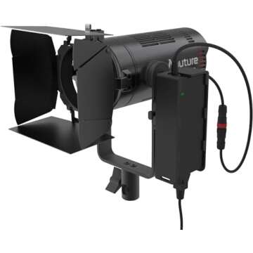 Aputure 60X Led Spot Light,Aputure LS 60X Light Storm Bi-Color Focusing LED Photo Video Light 30000lux @1m,Built-in 9 Lighting FX, Support NP-F970 Battery, with Barn Doors Support Sidus APP Control