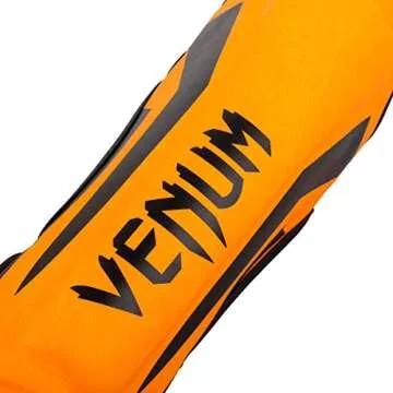 Venum Kids Elite Shinguards, Neo Orange for Ages 6-8