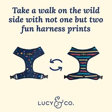 Stylish Reversible Dog Harness for Medium Dogs by Lucy & Co.