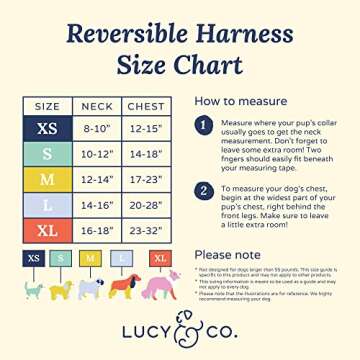Stylish Reversible Dog Harness for Medium Dogs by Lucy & Co.