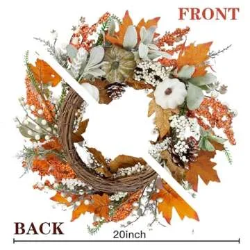 Sggvecsy Fall Wreath for Autumn Door Decor| Harvest Style
