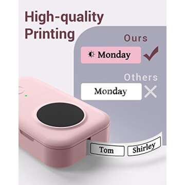 Label Maker Machine - D30 Wireless Cute Easy-to-Use Smart Labeler Maker, Multiple Templates Calligraphy and Icons Available, for Office Home Storage Organization, with Free Sample Label, Pink