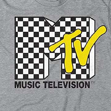 MTV Mens Shirt with Checkerboard - I Want My Music Television T-Shirt