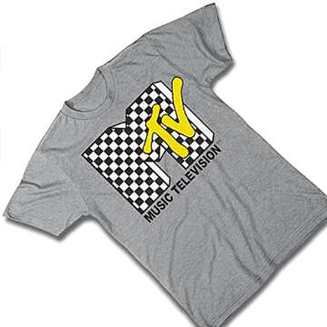 MTV Men's Checkerboard Shirt - Retro 80s & 90s Style