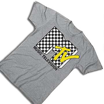 MTV Men's Checkerboard Shirt - Retro 80s & 90s Style