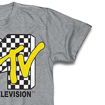 MTV Men's Checkerboard Shirt - Retro 80s & 90s Style