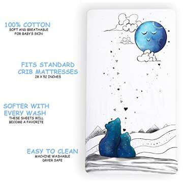 JumpOff Jo - Fitted Crib Sheet, Super Soft 100% Cotton Sheet for Standard Crib Mattresses and Toddle...