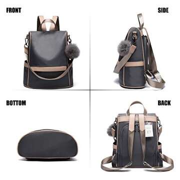 CHERUTY Women Backpack Purse Nylon Anti-theft Fashion Casual Lightweight Travel Shoulder Bag (1-2 Gr...
