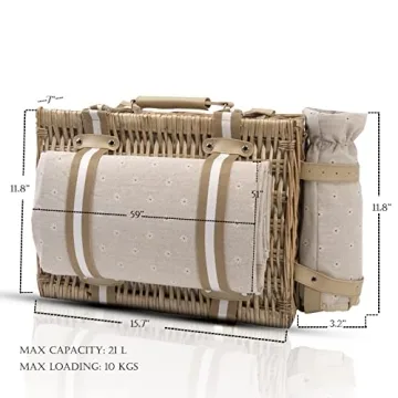 Stylish 31Pcs Picnic Basket for Perfect Outdoor Adventures