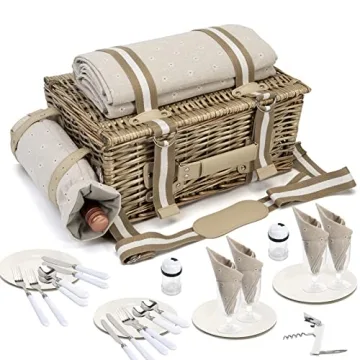 Stylish 31Pcs Picnic Basket for Perfect Outdoor Adventures