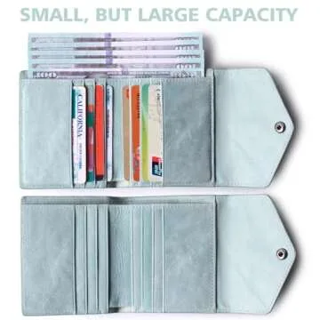 Compact RFID Blocking Leather Wallet for Women