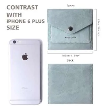 Compact RFID Blocking Leather Wallet for Women