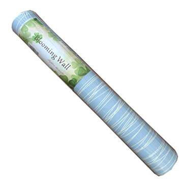 Blooming Wall:Non-Woven Classic Plain Stripe Moonlight Forest Textured Wallpaper,20.8 in*32.8 Ft=57 Sq ft Per Roll,Light Blue