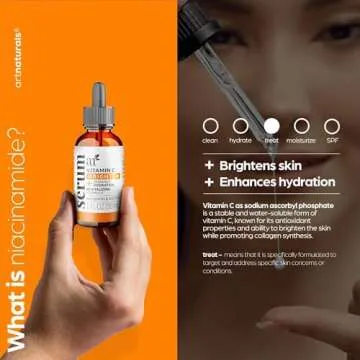 artnaturals Anti-Aging Vitamin C Serum - (1 Fl Oz / 30ml) - with Hyaluronic Acid and Vit E - Wrinkle Repairs Dark Circles, Fades Age Spots and Sun Damage - Enhanced 20% Vitamin C