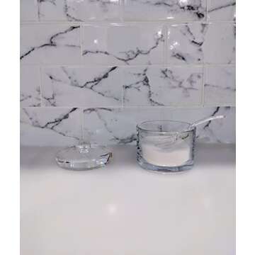 Clear Acrylic Sugar Bowl With Spoon for Coffee and Tea