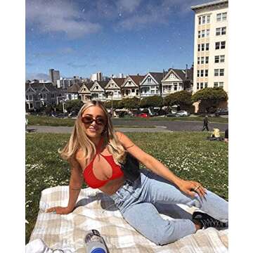 Stylish Criss Cross Lace Up Crop Top for Women