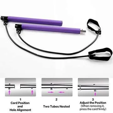 Pilates Bar Kit Workout Band Exercise Bar for Home Workout for Women