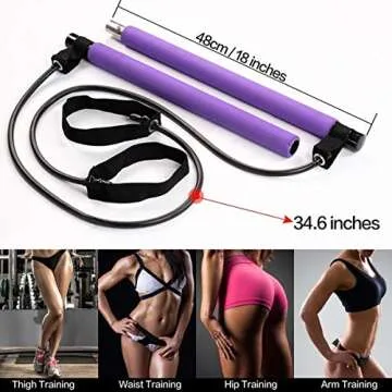 Pilates Bar Kit Workout Band Exercise Bar for Home Workout for Women