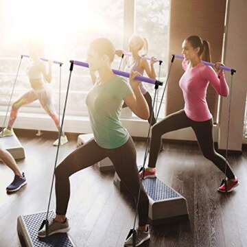 Pilates Bar Kit Workout Band Exercise Bar for Home Workout for Women