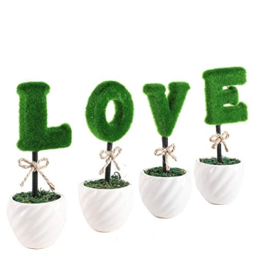 Liry Love Letters Ceramic Pots Set for Home and Office