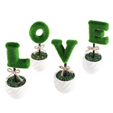 Liry Love Letters Ceramic Pots Set for Home and Office