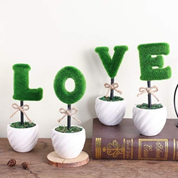 Liry Love Letters Ceramic Pots Set for Home and Office