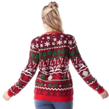 Giggling Getup Nordic Christmas Sweaters for Women, Light Up Christmas Sweater, Reindeer Ugly Christ...